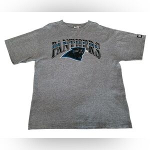 Vintage STARTER Carolina Panthers T- Shirt NFL Football Short Sleeve Gray Men XL